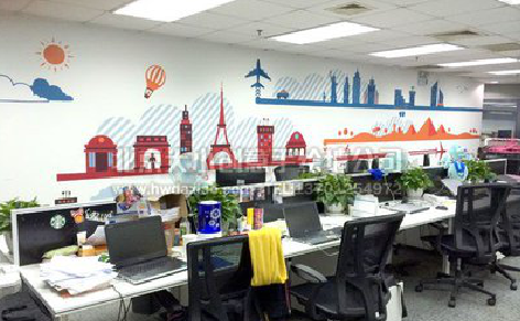 澄城教你设计办公室墙绘的方法。